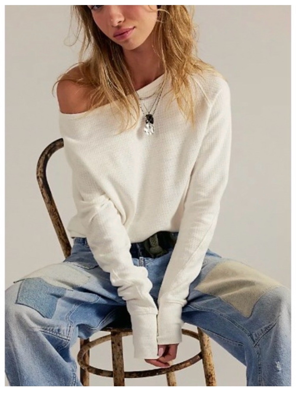 Free People We The Free Jess Waffle Long Sleeve